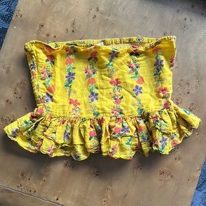 Floral Yellow Ruffled Skirt